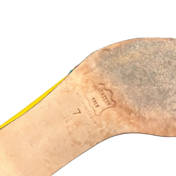 Layla Mitra Leather Multicolored Shoes 1985-1990 7M - Picture 7 of 9